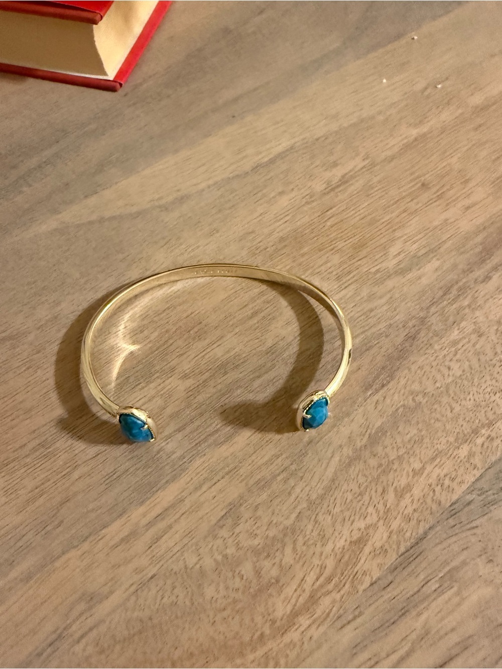 Kendra Scott Elton Gold Open Cuff Bracelet with Blue Turquoise Stones